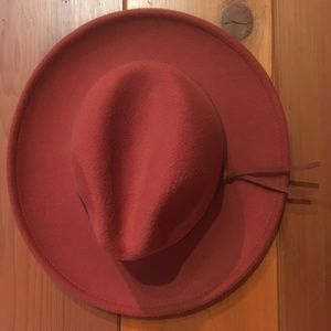 Rust Wide Brim Felt Hat